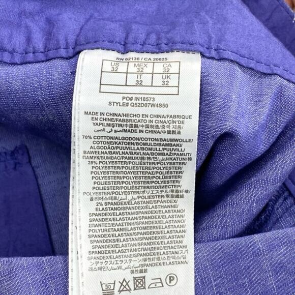 GUESS Cuffed Short Sz 32 Purple - Picture 5 of 6